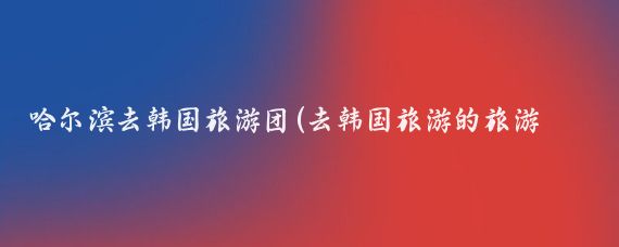 哈尔滨去韩国旅游团(去韩国旅游的旅游团)