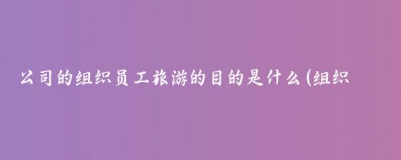 公司的组织员工旅游的目的是什么(组织员工旅游的好处)