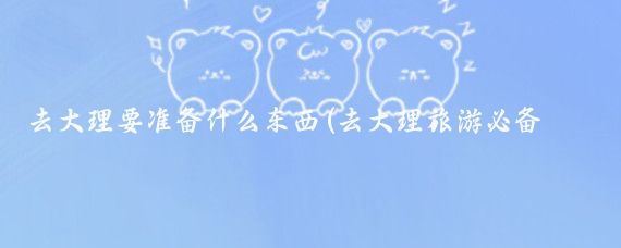 去大理要准备什么东西(去大理旅游必备物品)
