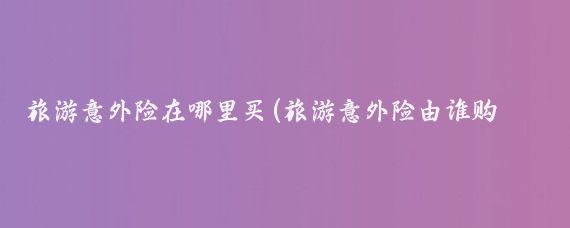 旅游意外险在哪里买(旅游意外险由谁购买)