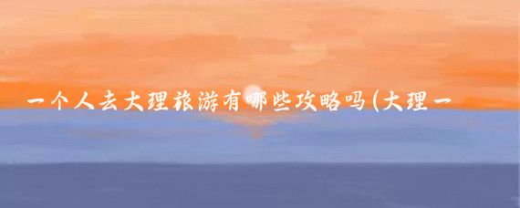 一个人去大理旅游有哪些攻略吗(大理一人旅游攻略)