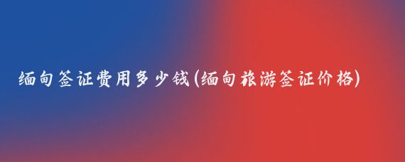 缅甸签证费用多少钱(缅甸旅游签证价格)