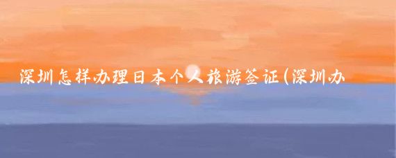 深圳怎样办理日本个人旅游签证(深圳办日本旅游签证)