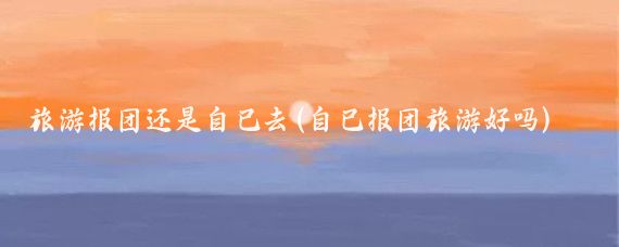 旅游报团还是自己去(自己报团旅游好吗)