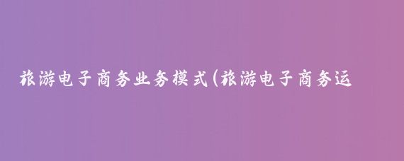 旅游电子商务业务模式(旅游电子商务运营模式)