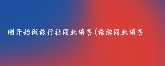 刚开始做旅行社同业销售(旅游同业销售怎么做)
