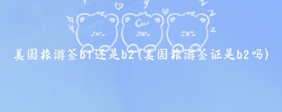 美国旅游签b1还是b2(美国旅游签证是b2吗)