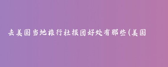 去美国当地旅行社报团好处有那些(美国当地参团旅游)