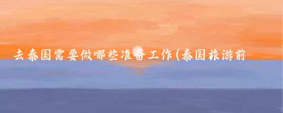 去泰国需要做哪些准备工作(泰国旅游前期准备)