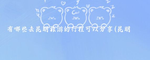 有哪些去昆明旅游的行程可以分享(昆明旅游景区行程)