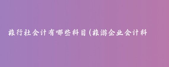 旅行社会计有哪些科目(旅游企业会计科目)