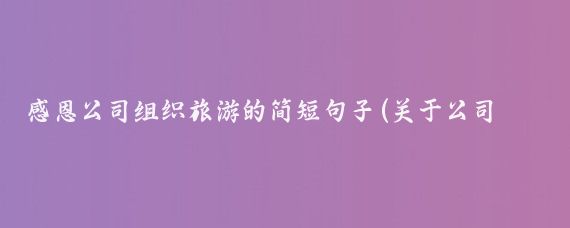 感恩公司组织旅游的简短句子(关于公司旅游句子)