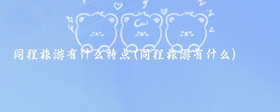 同程旅游有什么特点(同程旅游有什么)