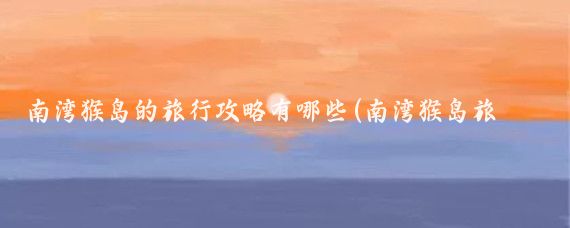 南湾猴岛的旅行攻略有哪些(南湾猴岛旅游攻略学生)