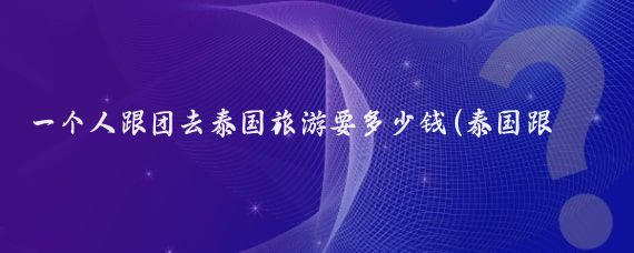 一个人跟团去泰国旅游要多少钱(泰国跟团旅游自费)