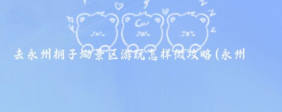去永州桐子坳景区游玩怎样做攻略(永州旅游攻略模板)