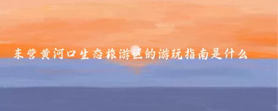 东营黄河口生态旅游区的游玩指南是什么(东营黄河口旅游)