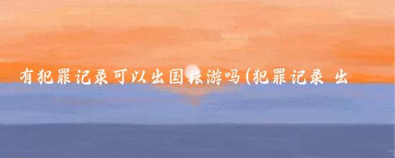 有犯罪记录可以出国旅游吗(犯罪记录 出国旅游)