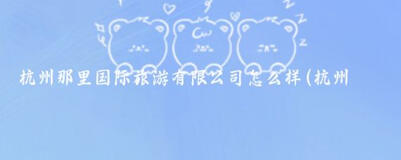 杭州那里国际旅游有限公司怎么样(杭州国际旅游公司)