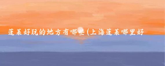 蓬莱好玩的地方有哪些(上海蓬莱哪里好玩的景点)