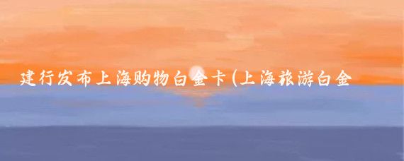 建行发布上海购物白金卡(上海旅游白金卡建行)