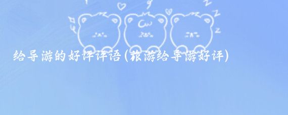 给导游的好评评语(旅游给导游好评)